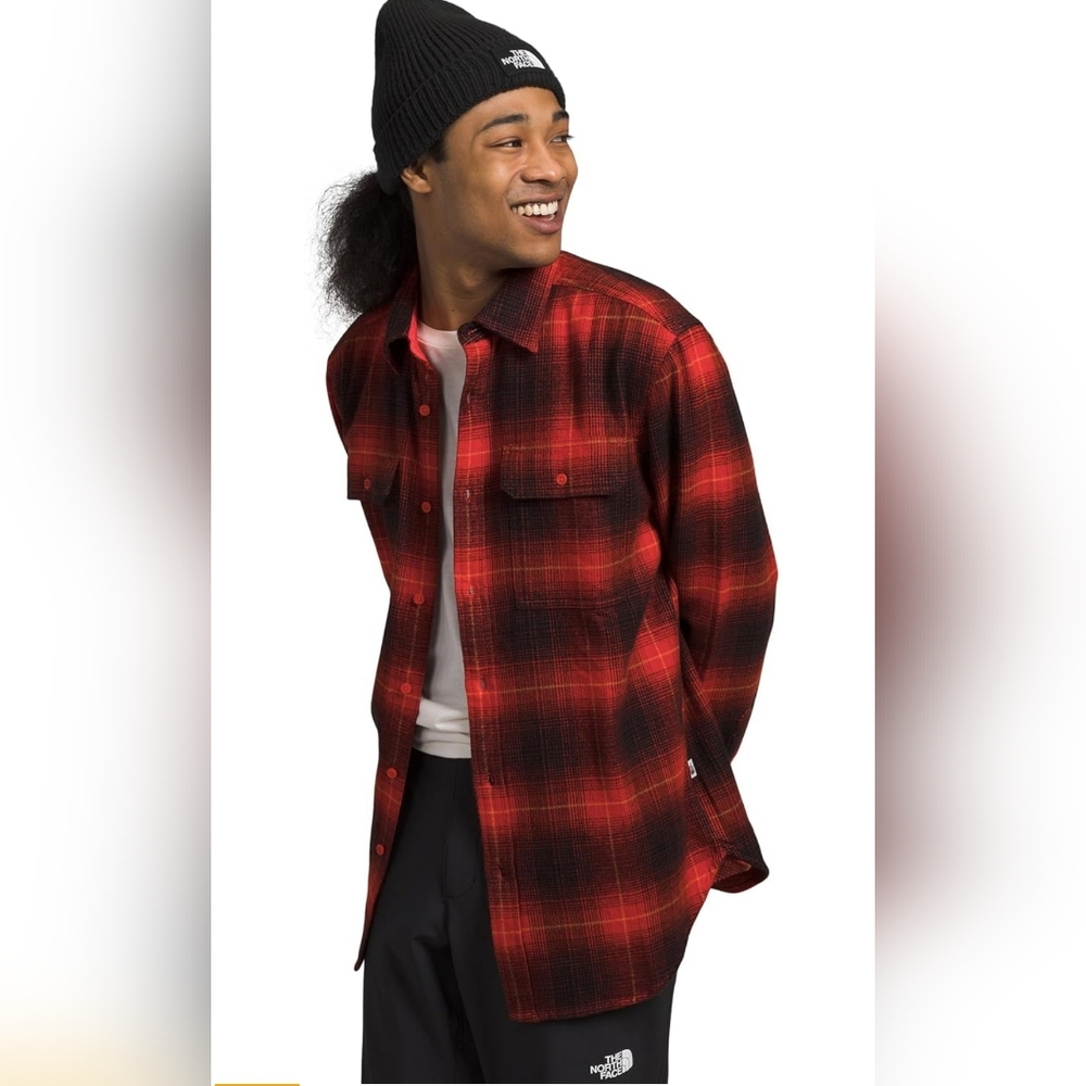 The North Face Arroyo Flannel Shirt, Fiery Red, Medium, M